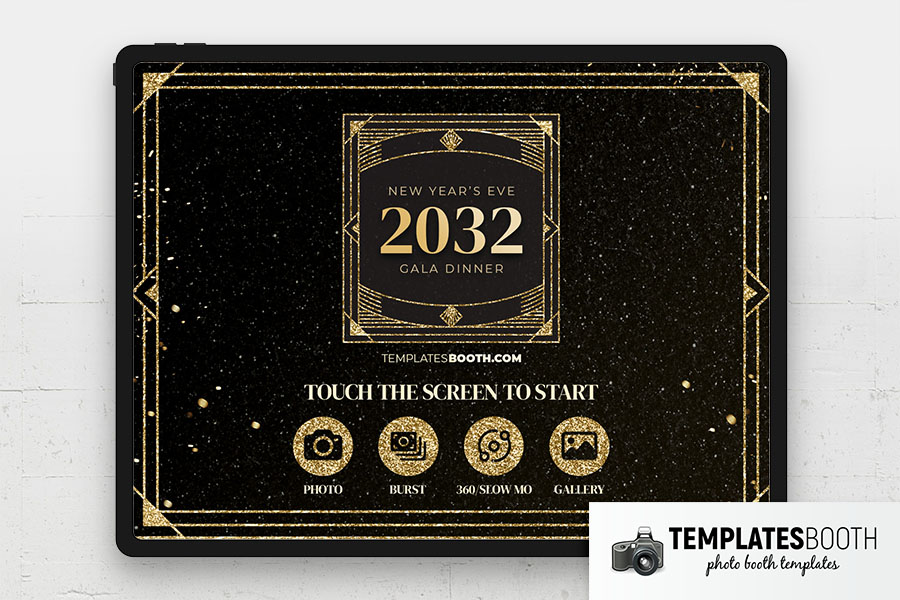 Retro New Years Eve Photo Booth Welcome Screen