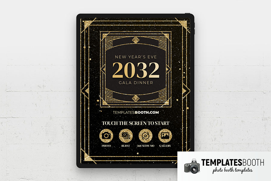 Retro New Years Eve Photo Booth Welcome Screen