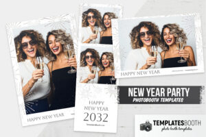 White New Year's Eve Photo Booth Template