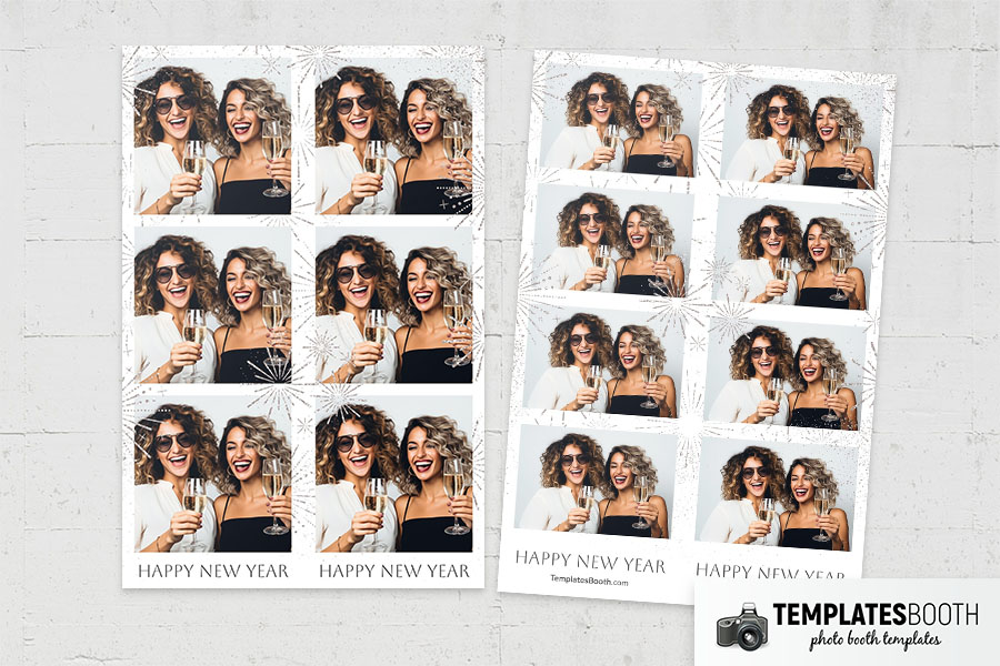 White New Year's Eve Photo Booth Template