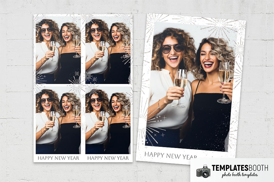 White New Year's Eve Photo Booth Template