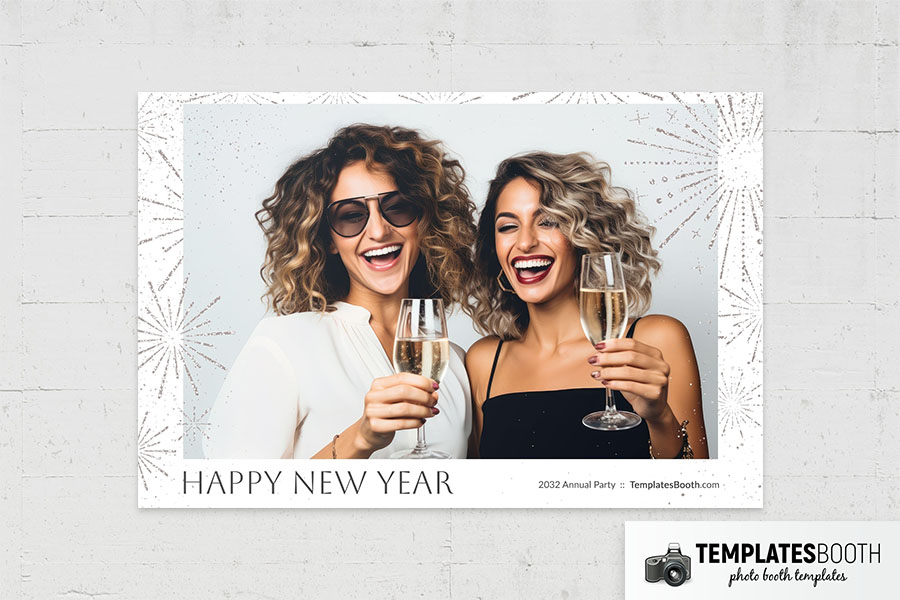 White New Year's Eve Photo Booth Template