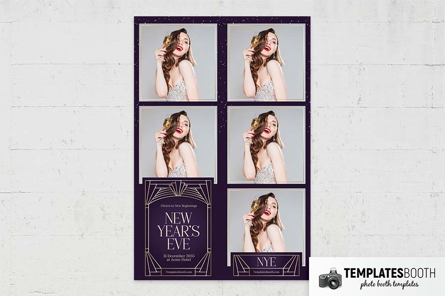Purple NYE Art Deco Photo Booth Template