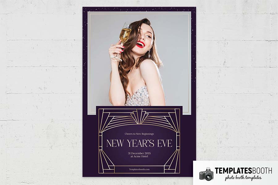 Purple NYE Art Deco Photo Booth Template