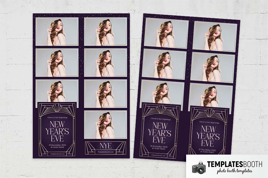 Purple NYE Art Deco Photo Booth Template