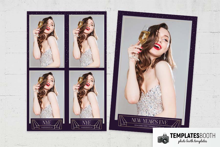 Purple NYE Art Deco Photo Booth Template