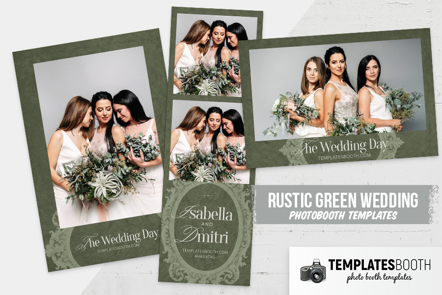 Rustic Green Wedding Photo Booth Template