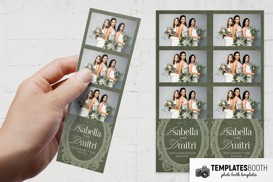 Rustic Green Wedding Photo Booth Template