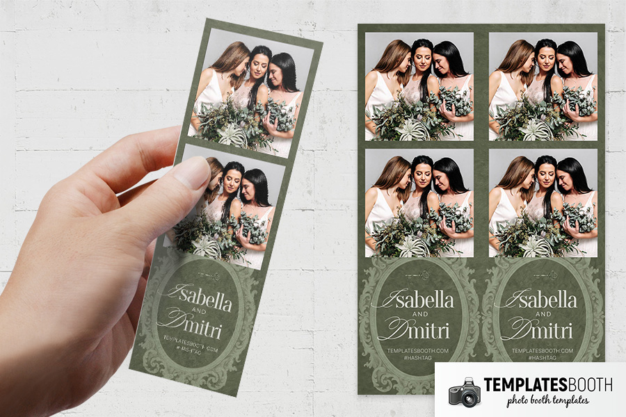 Rustic Green Wedding Photo Booth Template