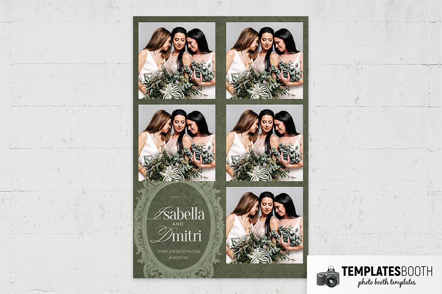 Rustic Green Wedding Photo Booth Template