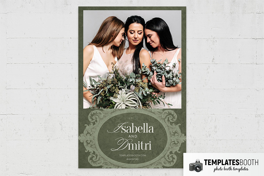 Rustic Green Wedding Photo Booth Template