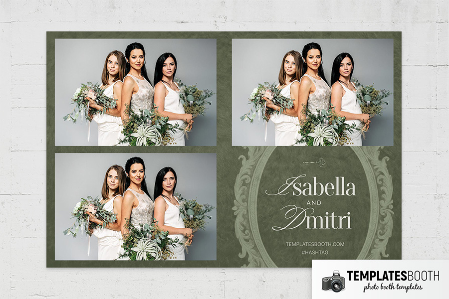 Rustic Green Wedding Photo Booth Template