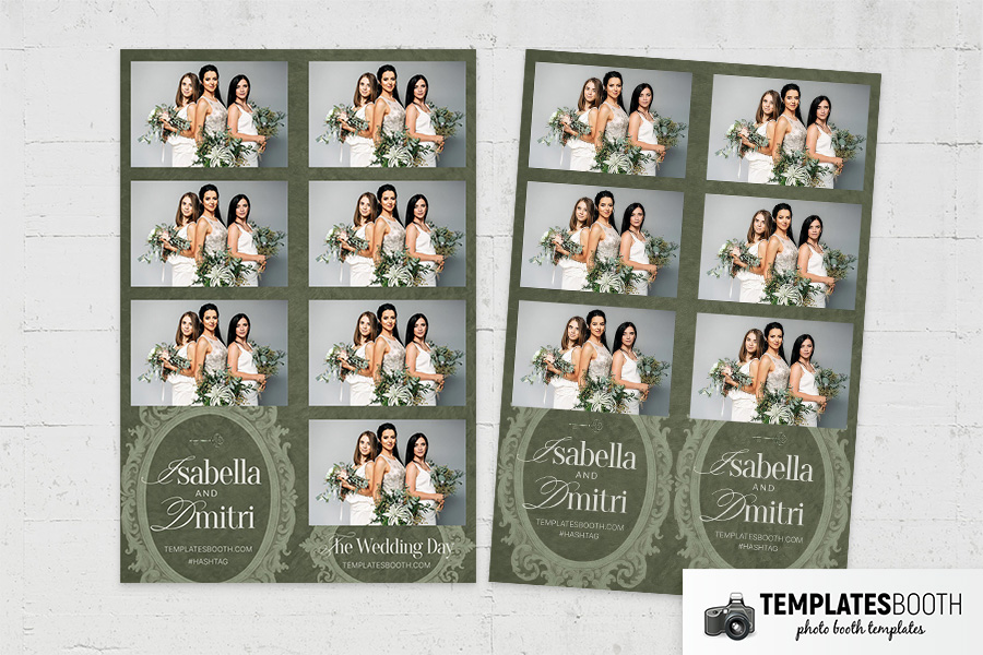 Rustic Green Wedding Photo Booth Template