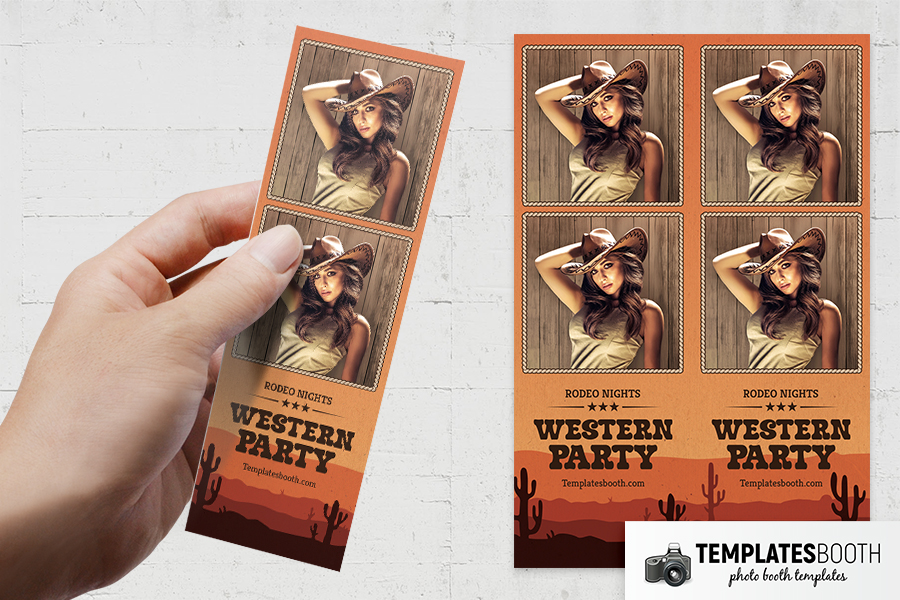 Cartoon Country & Western Photo Booth Template