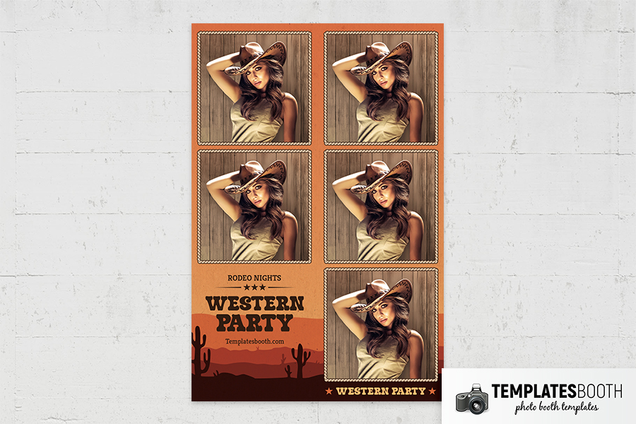 Cartoon Country & Western Photo Booth Template
