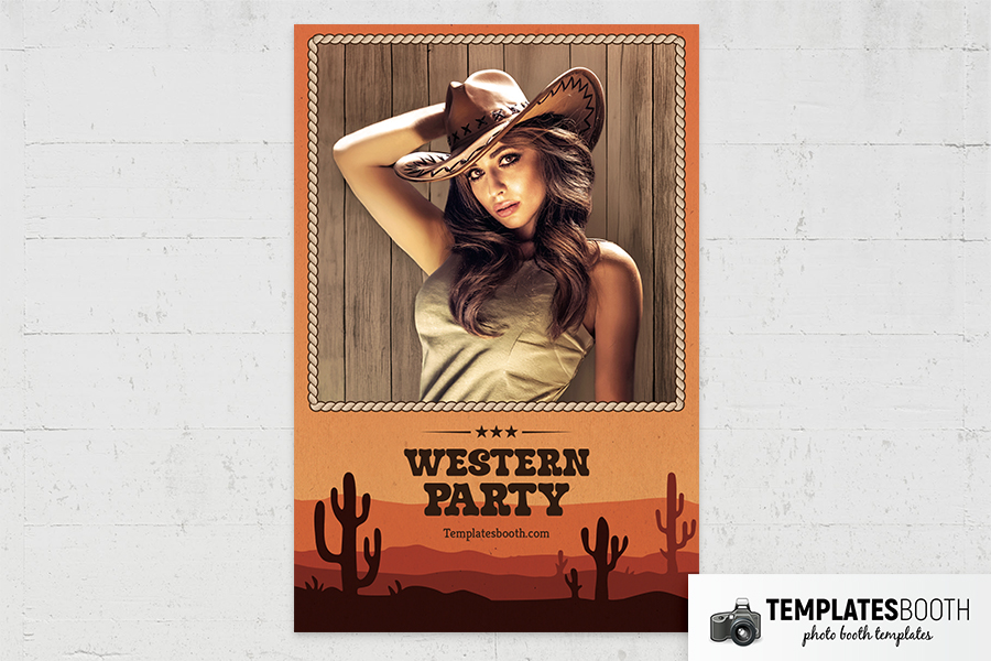 Cartoon Country & Western Photo Booth Template