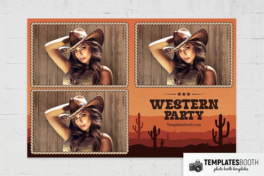 Cartoon Country & Western Photo Booth Template