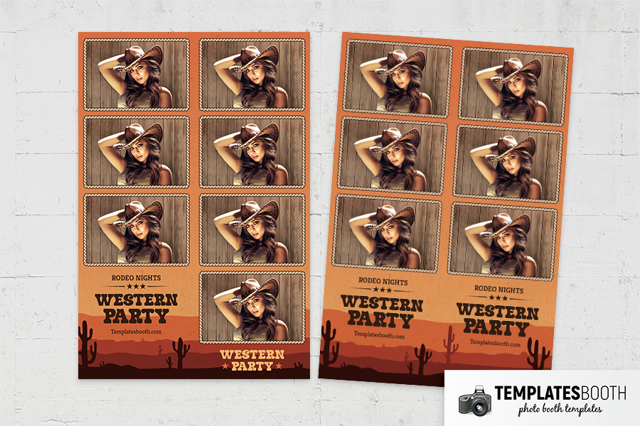 Cartoon Country & Western Photo Booth Template