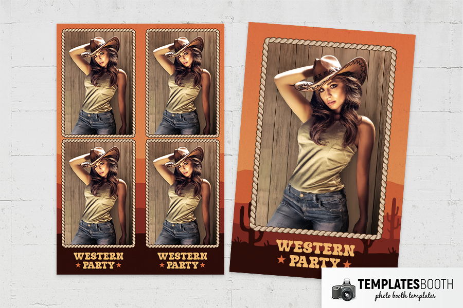 Cartoon Country & Western Photo Booth Template
