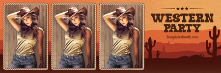 Modèle de photomaton country et western cartoon