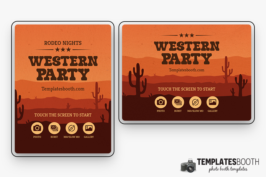 Cartoon Country & Western Photo Booth Welcome Screen