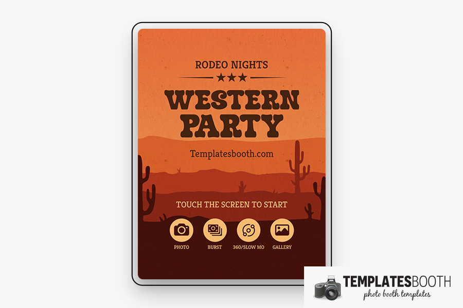 Cartoon Country & Western Photo Booth Welcome Screen