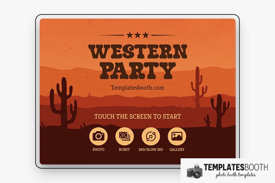 Cartoon Country & Western Photo Booth Welcome Screen