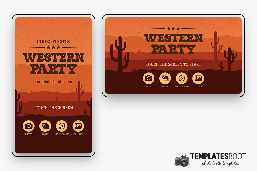 Cartoon Country & Western Photo Booth Welcome Screen