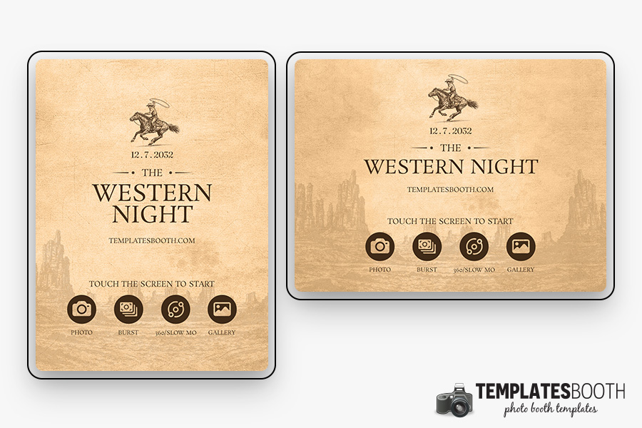 Country and Western Photo Booth Welcome Screen