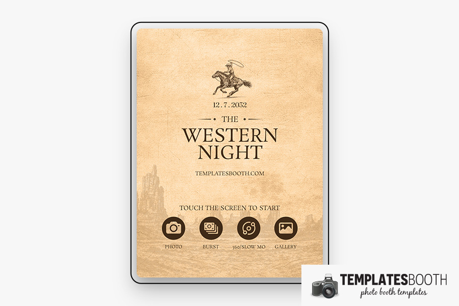 Country and Western Photo Booth Welcome Screen