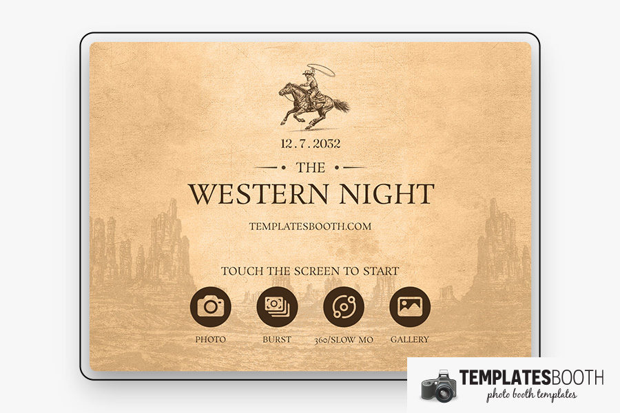 Country and Western Photo Booth Welcome Screen