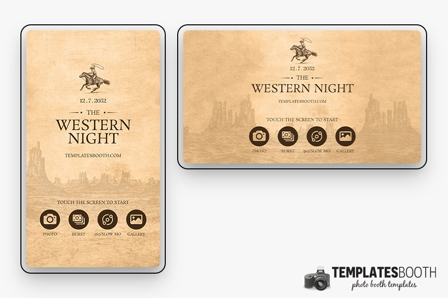 Country and Western Photo Booth Welcome Screen