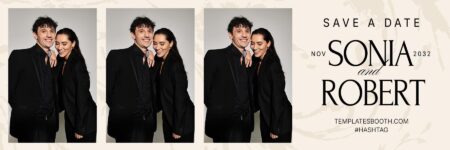 Modèle de photomaton minimaliste crème et noir
