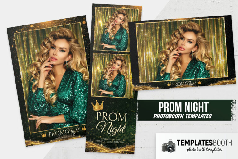 Gold & Green Prom Night Photo Booth Template