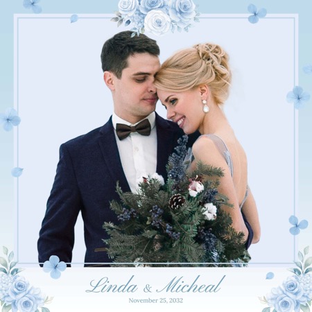 Eisblau Hochzeit Fotobox-Vorlage