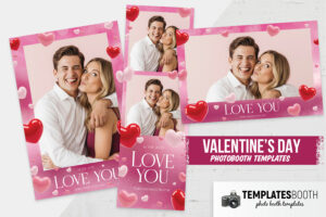 Love You Valentine Photo Booth Template