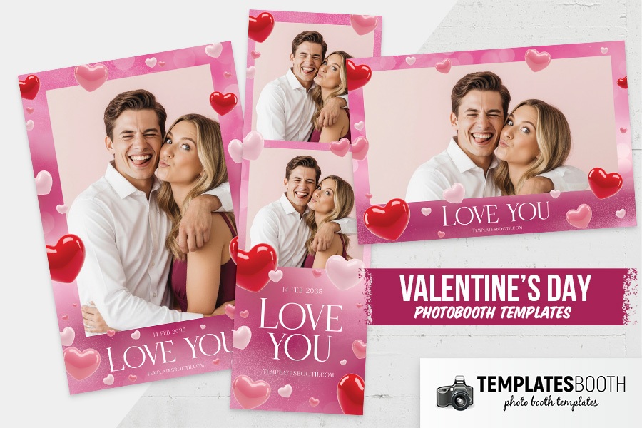 Love You Valentine Photo Booth Template