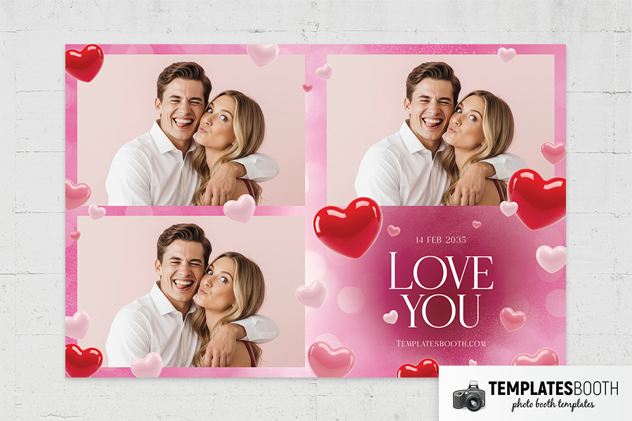 Love You Valentine Photo Booth Template