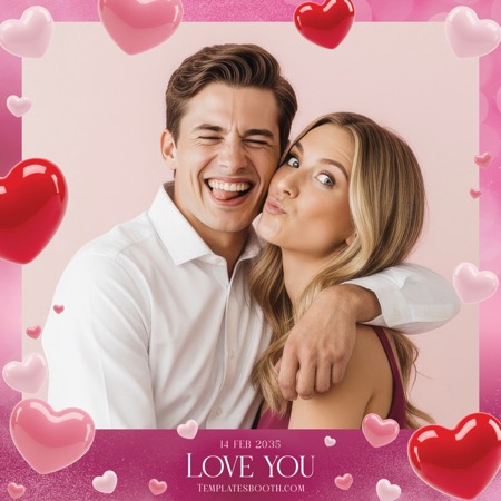 Love You Valentine Fotobox-Vorlage