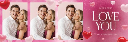 Love You Valentine Fotobox-Vorlage