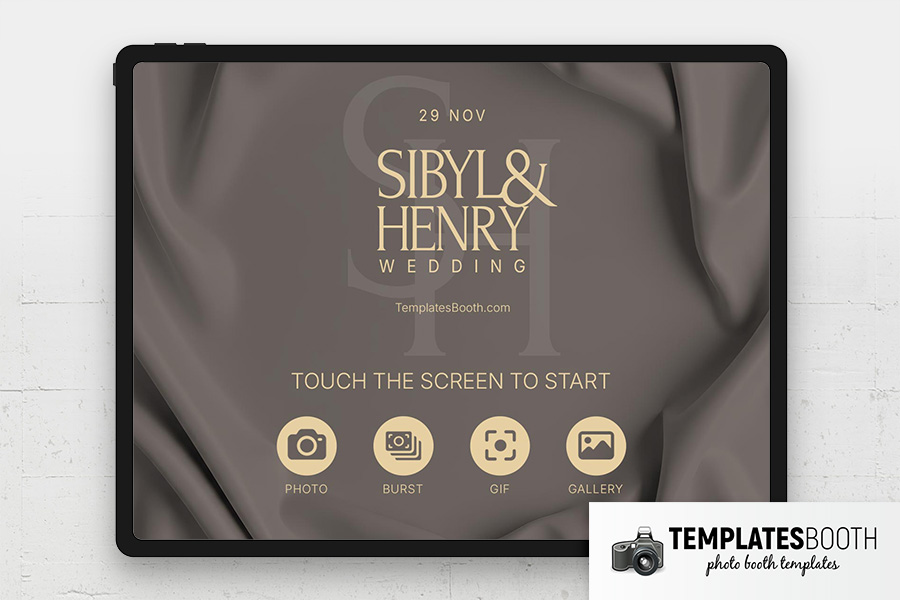 Minimal Stone Photo Booth Welcome Screen
