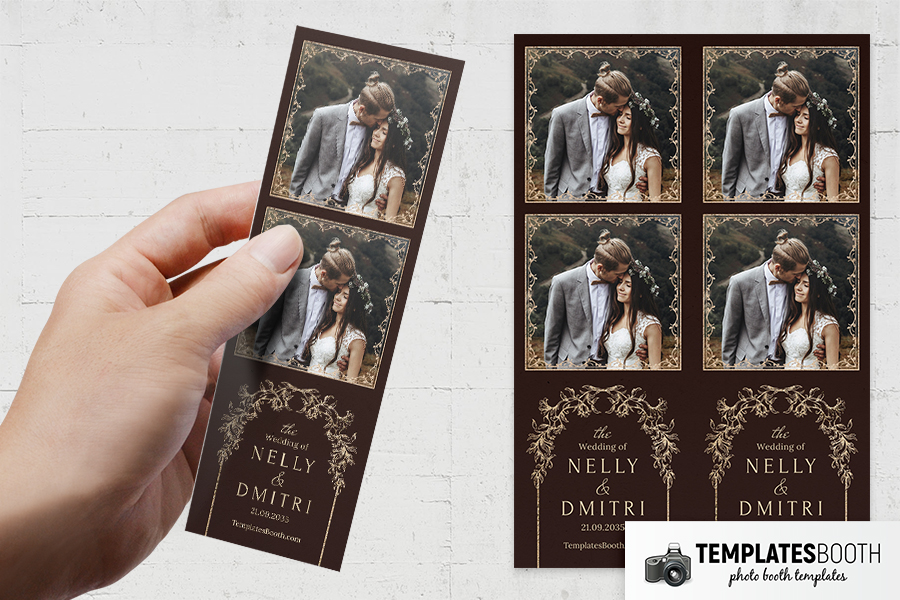 Moody Fall Wedding Photo Booth Template Preview