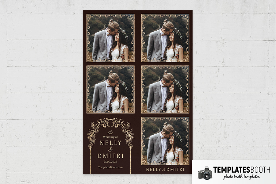 Moody Fall Wedding Photo Booth Template Preview