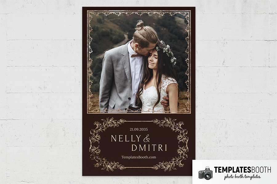 Moody Fall Wedding Photo Booth Template Preview