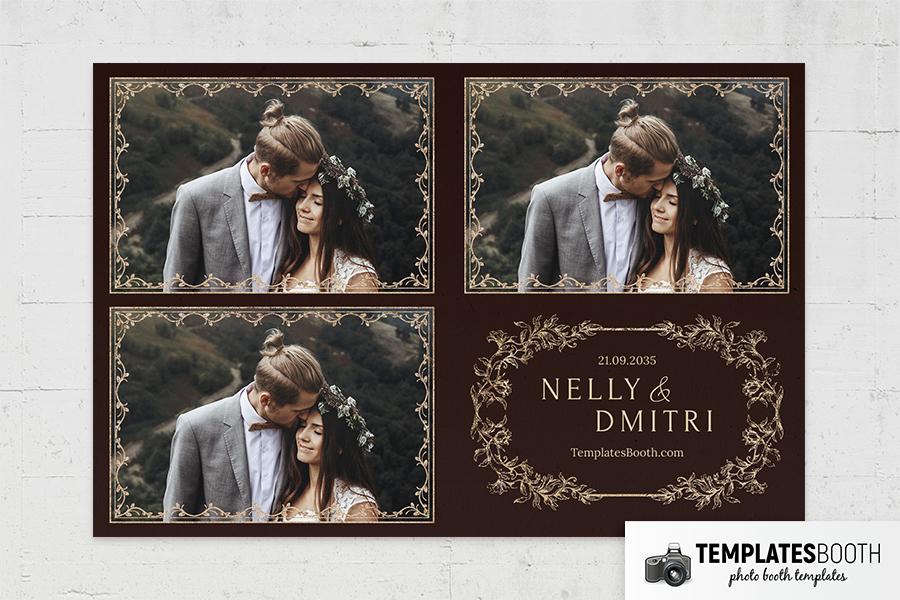 Moody Fall Wedding Photo Booth Template Preview