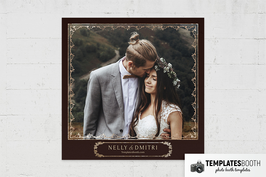 Moody Fall Wedding Photo Booth Template Preview