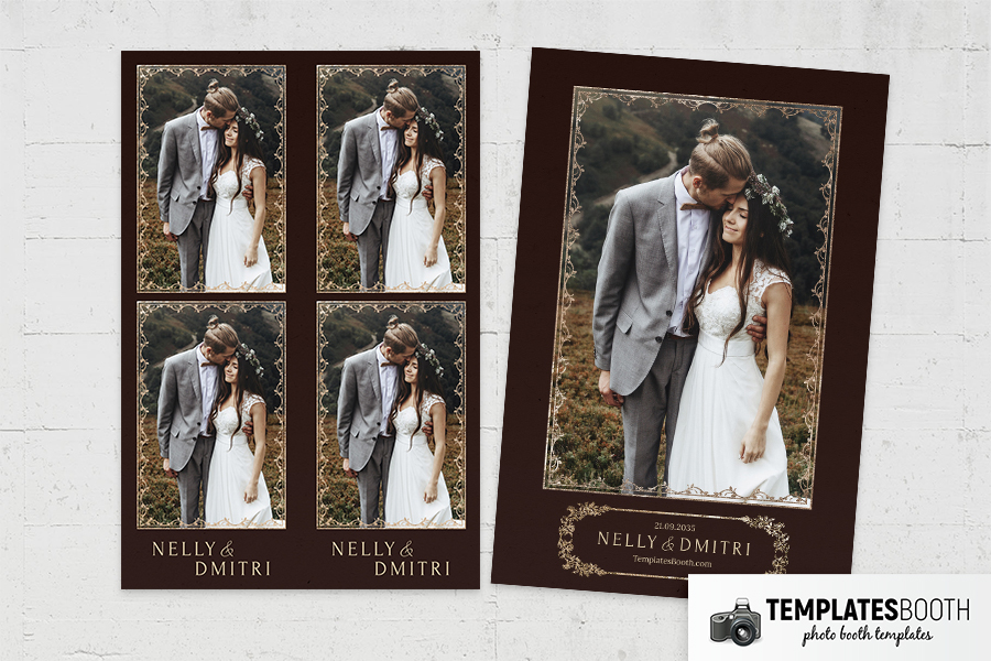 Moody Fall Wedding Photo Booth Template Preview