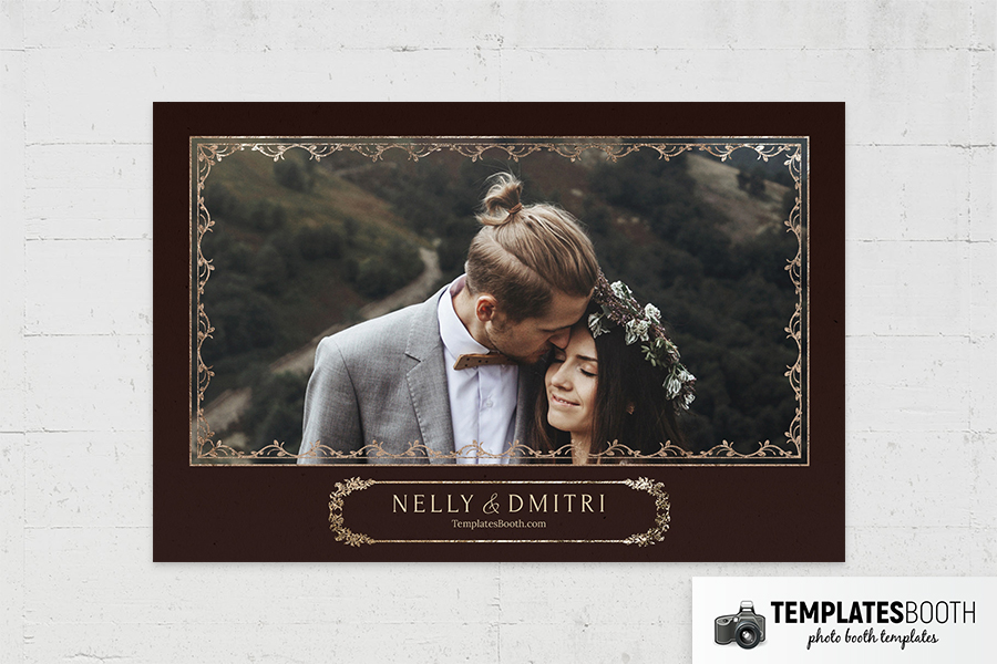 Moody Fall Wedding Photo Booth Template Preview