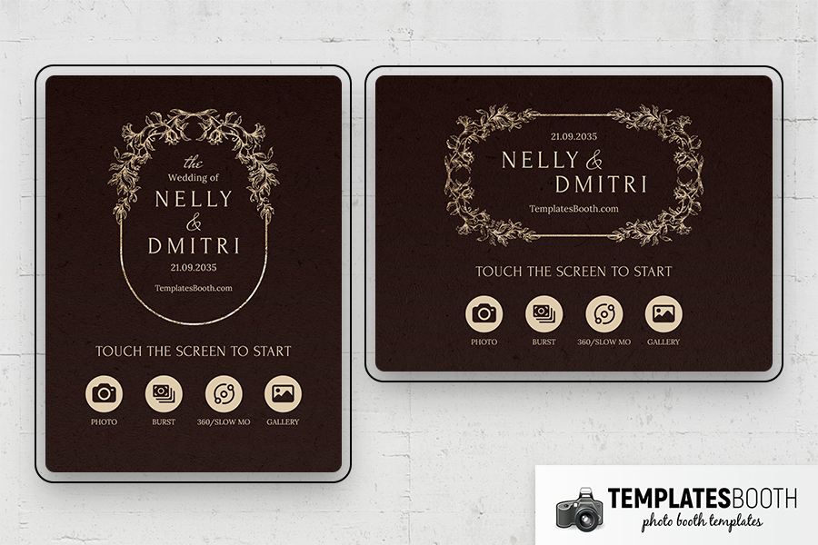 Moody Fall Wedding Photo Booth Template Preview
