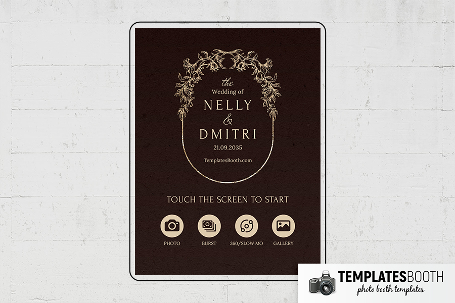 Moody Fall Wedding Photo Booth Template Preview